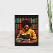 Juneteenth Black Man Reading Books Kaart (Voorkant)
