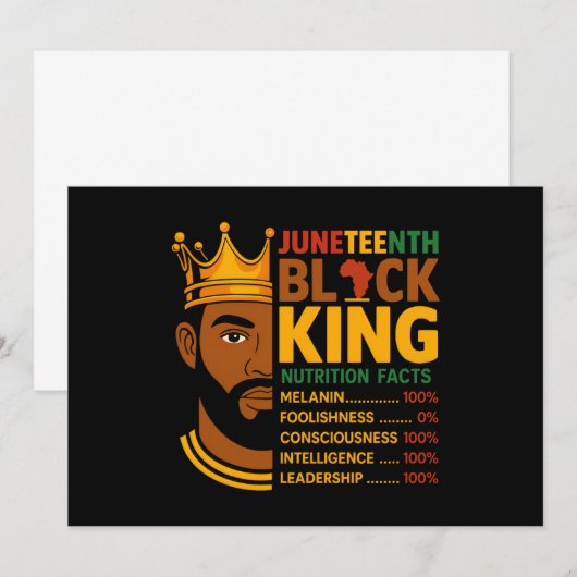 Juneteenth Black Nutrition Feiten Trots Afrikaans Kaart (Voorkant / Achterkant)