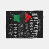 Juneteenth Black Pride African American Flag Manne Fleece Deken (Voorkant (Horizontaal))