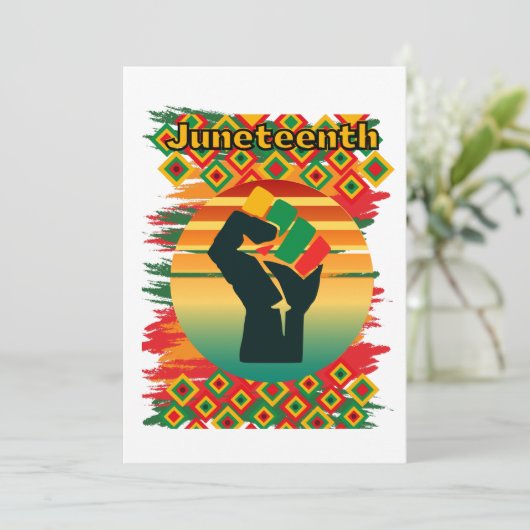 Juneteenth Black Pride Freedom Note Kaart (Staand voorkant)