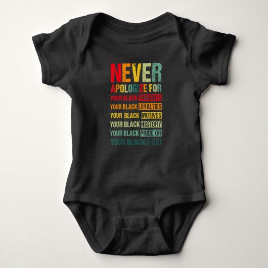 Juneteenth Black Pride verontschuldigt zich nooit Romper (Voorkant)