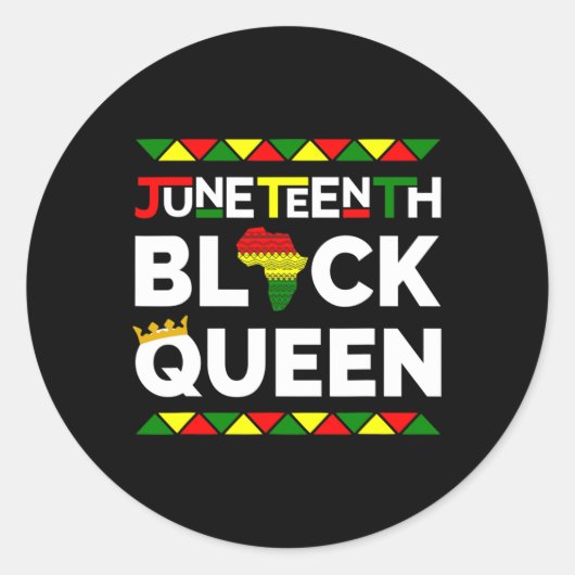 Juneteenth Black Queen Freedom Day 19 juni 1865 Ronde Sticker (Voorkant)