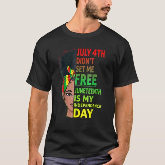 Juneteenth Black Queen Independence 1865 Freedom W T-shirt (Voorkant)
