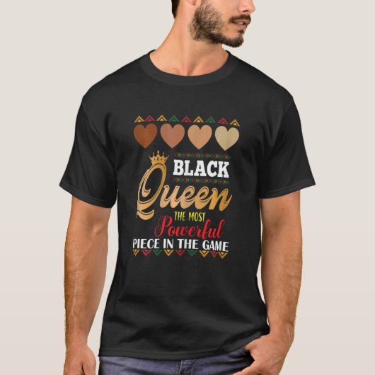 Juneteenth Black Queen, machtigste Chess African T-shirt (Voorkant)