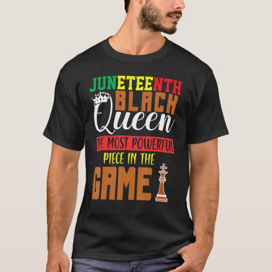 Juneteenth Black Queen, machtigste Chess African T-shirt (Voorkant)
