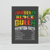 Juneteenth Black Queen Nutrition Facts Kaart (Staand voorkant)