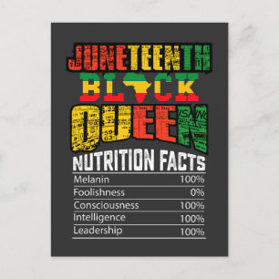 Juneteenth Black Queen Nutrition Facts Uitnodiging Briefkaart