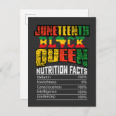 Juneteenth Black Queen Nutrition Facts Uitnodiging Briefkaart (Voorkant / Achterkant)