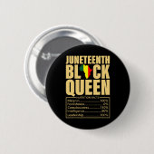 Juneteenth Black Queen Nutrition Feit Black Histo Ronde Button 5,7 Cm (Voorkant /achterkant)