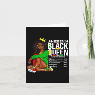 Juneteenth Black Queen Nutritional Facts 4th of Ju Kaart