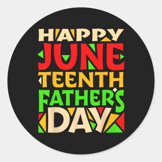 Juneteenth Black Vaderdag Happy Holiday Celebr Ronde Sticker (Voorkant)
