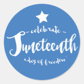 Juneteenth Blau Vieren Ronde Sticker (Voorkant)