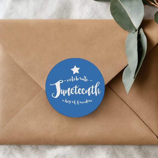 Juneteenth Blau Vieren Ronde Sticker