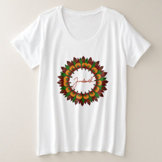 Juneteenth bloemenmandala Afrikaans geïnspireerde Grote Maat T-shirt