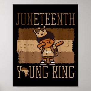 Juneteenth Boy Dab Young King Schattige African Bo Poster