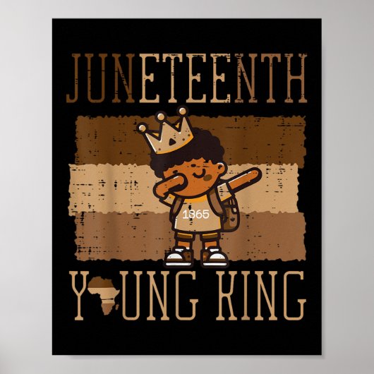 Juneteenth Boy Dab Young King Schattige African Bo Poster (Voorkant)