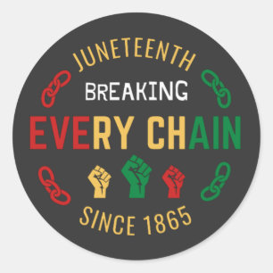 Juneteenth Breaking Elke Keten Button Ronde Sticker