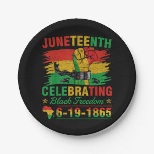 Juneteenth Breaking Elke Ketting Zwart Mannen Vrou Papieren Bordje