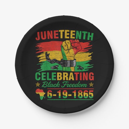 Juneteenth Breaking Elke Ketting Zwart Mannen Vrou Papieren Bordje (Voorkant)