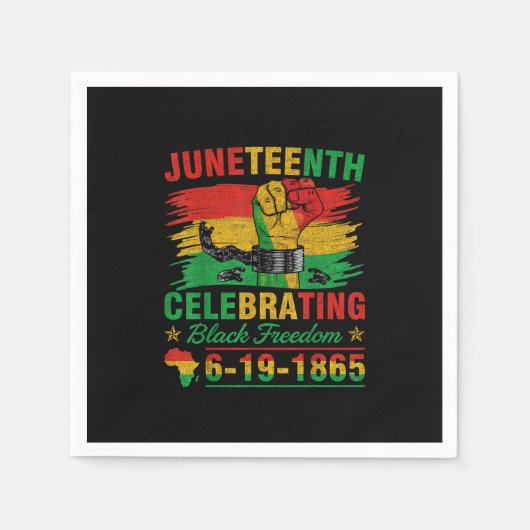 Juneteenth Breaking Elke Ketting Zwart Mannen Vrou Servet (Voorkant)