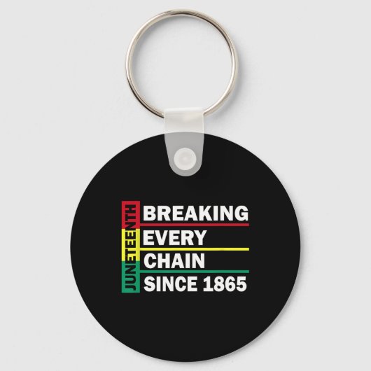 Juneteenth Breaking Every Chain Since 1865 Black H Sleutelhanger (Voorkant)