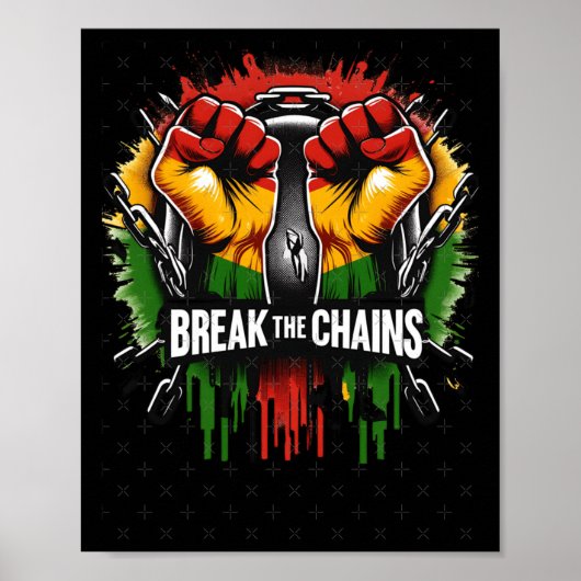 Juneteenth Breek de Ketens Zwarte Geschiedenis Poster (Voorkant)