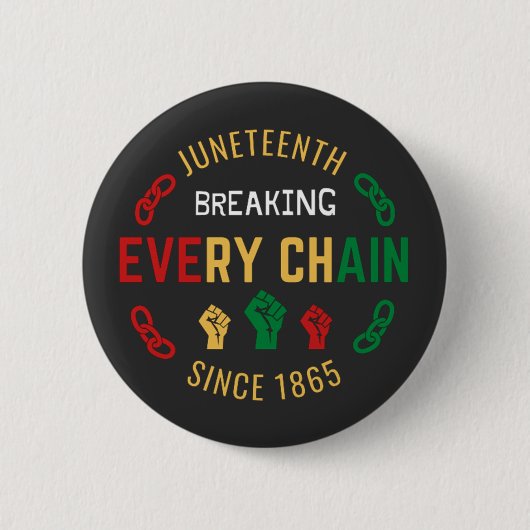 Juneteenth Breking Elke Keten Ronde Button 5,7 Cm (Voorkant)