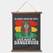 Juneteenth Bril Locs Maakt Me Gevaarlijk Hangend Wandkleed (Voorkant)