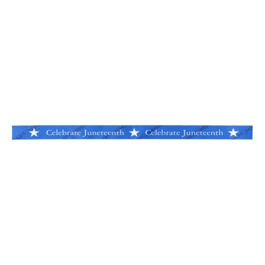 Juneteenth Broken Chains Blue Satijnen Lint (Voorkant)