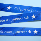 Juneteenth Broken Chains Blue Satijnen Lint