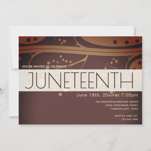 Juneteenth Brown Cream Freedom Celebration Kaart (Voorkant)
