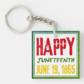 Juneteenth Cadeau Juneteenth Vierkante Acryl Sleut Sleutelhanger (voorkant)