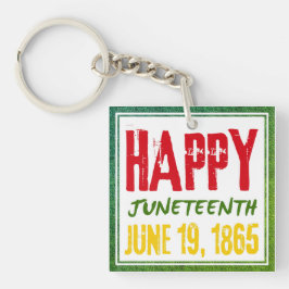 Juneteenth Cadeau Juneteenth Vierkante Acryl Sleut Sleutelhanger