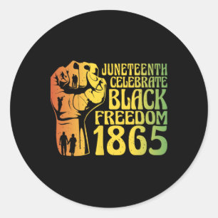 Juneteenth Celebrate Black Freedom 1865 Geschieden Ronde Sticker
