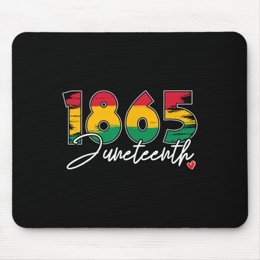 Juneteenth Celebrate Black Freedom 1865 Heart Hist Muismat (Voorkant)