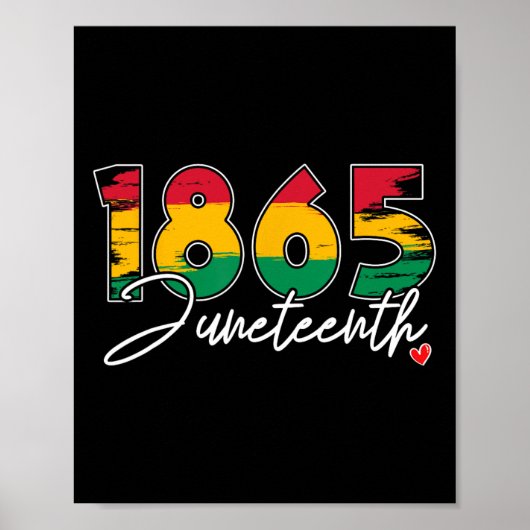 Juneteenth Celebrate Black Freedom 1865 Heart Hist Poster (Voorkant)