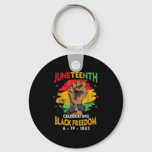 Juneteenth Celebrate Black Freedom Day Mannen Vrou Sleutelhanger