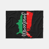 Juneteenth Celebrate Black Freedom Usa Map Black H Fleece Deken (Voorkant (Horizontaal))