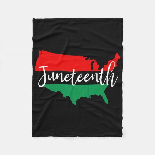 Juneteenth Celebrate Black Freedom Usa Map Black H Fleece Deken (Voorkant)