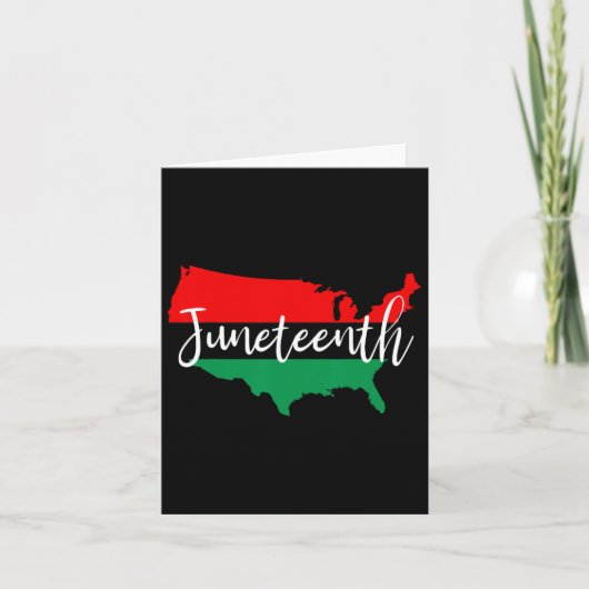 Juneteenth Celebrate Black Freedom Usa Map Black H Kaart (Voorkant)
