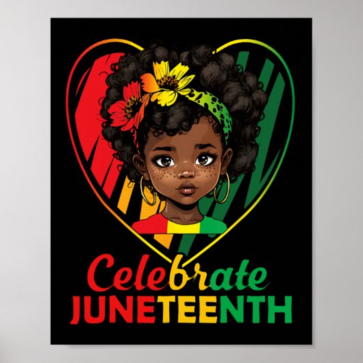 Juneteenth Celebrate Girls Kinder Afro-Amerikaanse Poster (Voorkant)