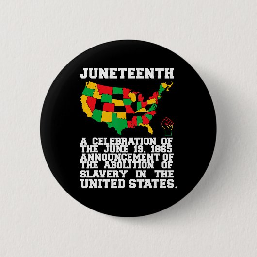 Juneteenth Celebrates Black African American Freed Ronde Button 5,7 Cm (Voorkant)