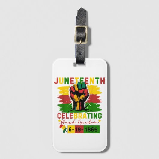 Juneteenth Celebrating Black Freedom Black Geschie Bagagelabel (Voorkant (verticaal))