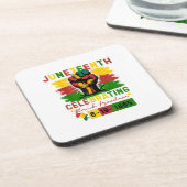 Juneteenth Celebrating Black Freedom Black Geschie Bier Onderzetter (Linkerzijde)