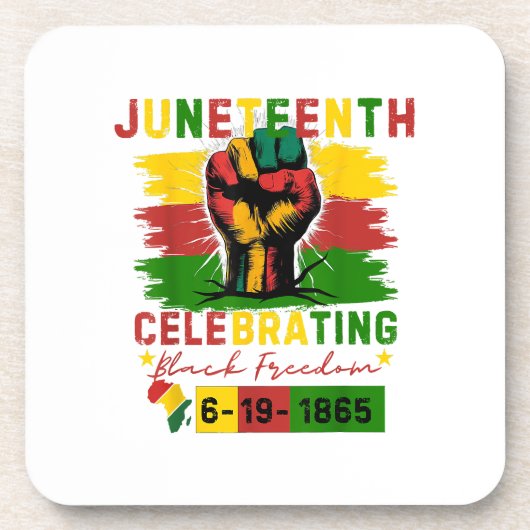 Juneteenth Celebrating Black Freedom Black Geschie Bier Onderzetter (Voorkant)