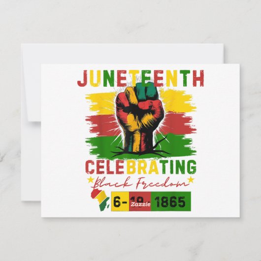 Juneteenth Celebrating Black Freedom Black Geschie Feestdagenkaart (Achterkant)