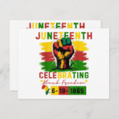 Juneteenth Celebrating Black Freedom Black Geschie Feestdagenkaart (Voorkant / Achterkant)