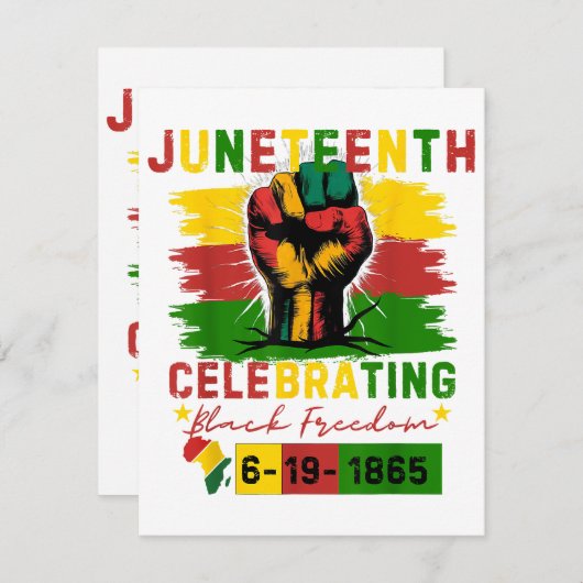 Juneteenth Celebrating Black Freedom Black Geschie Informatiekaartje (Voorkant / Achterkant)
