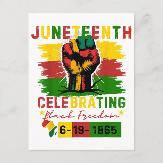 Juneteenth Celebrating Black Freedom Black Geschie Informatiekaartje (Achterkant)