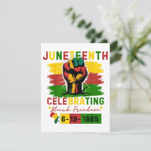 Juneteenth Celebrating Black Freedom Black Geschie Informatiekaartje (Staand voorkant)